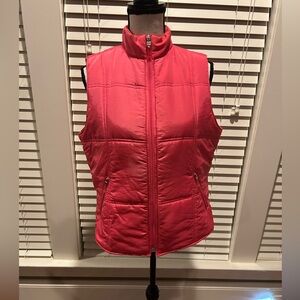 Liz Claiborne Women's Quilted Vest - Coral size Petite Medium